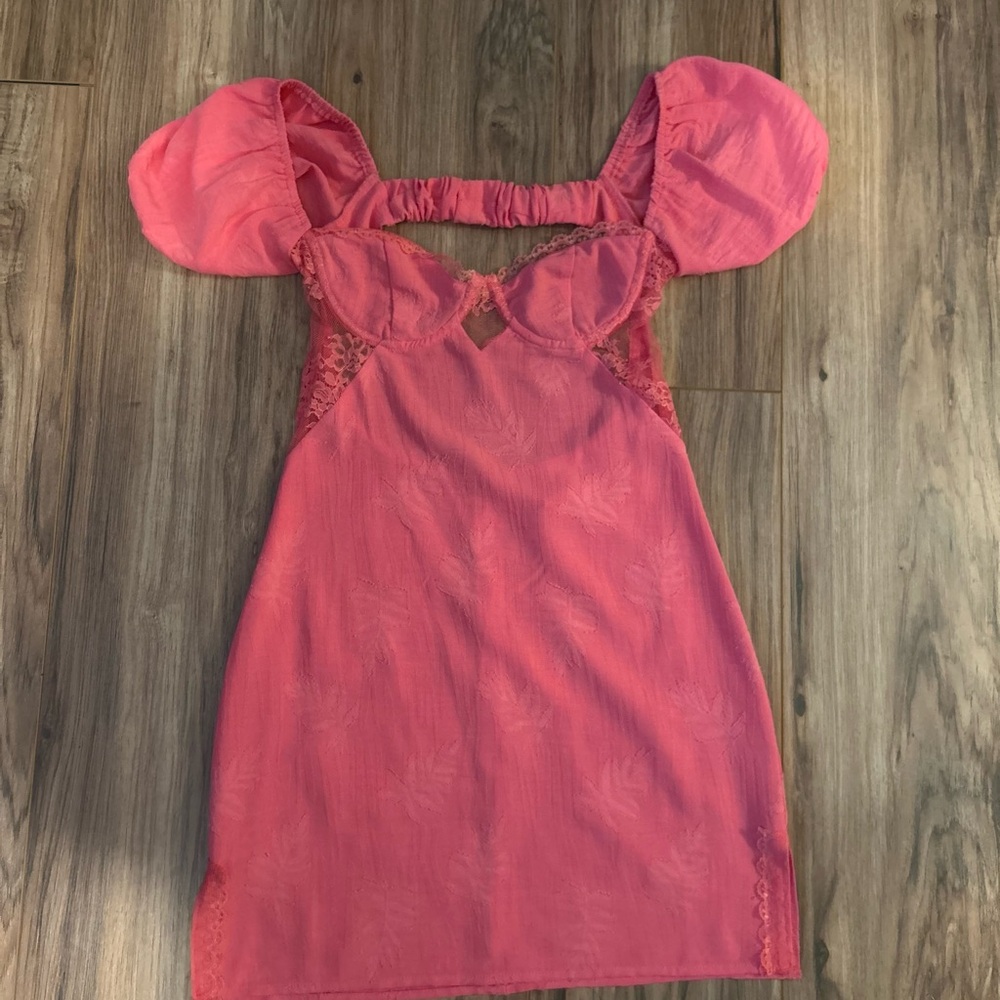 Pink open back sun dress